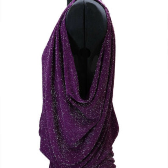 GUESS Unique Purple Sparkle BLOUSE TOP SHIRT SizeM - Picture 2 of 8